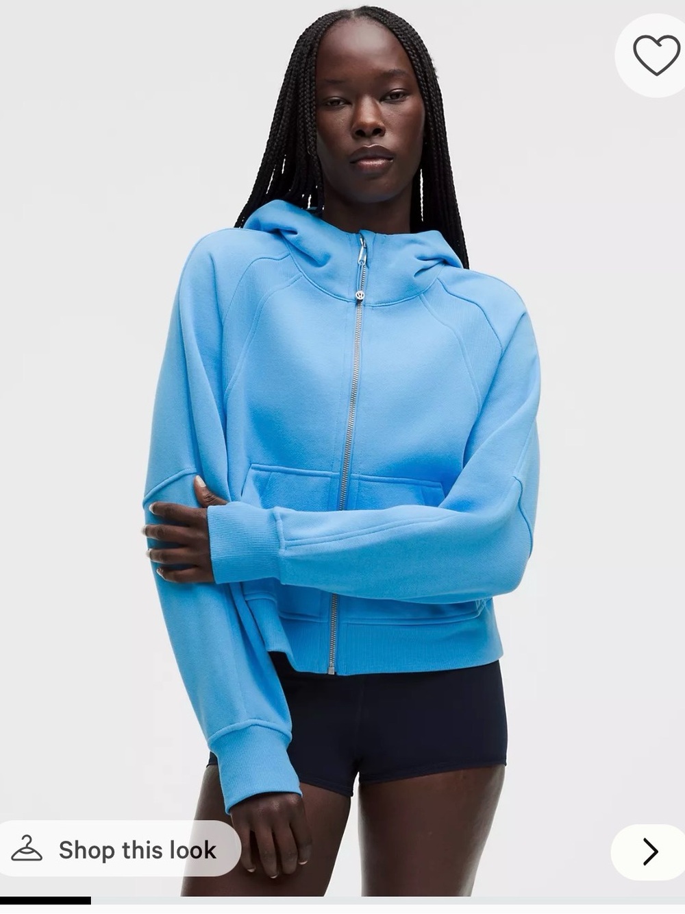 Lulu cropped full zip scuba hoodie
